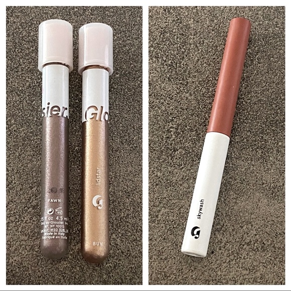 Glossier Other - Glossier liquid eyeshadows - Lidstar “Fawn” and “Bun,” Skywash “Terra”